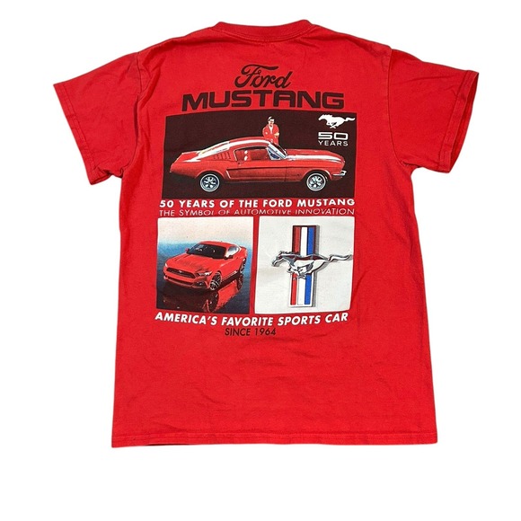 Ford Other - Ford Mustang‎ 50th Anniversary Graphic T-Shirt Red Tee Size Small